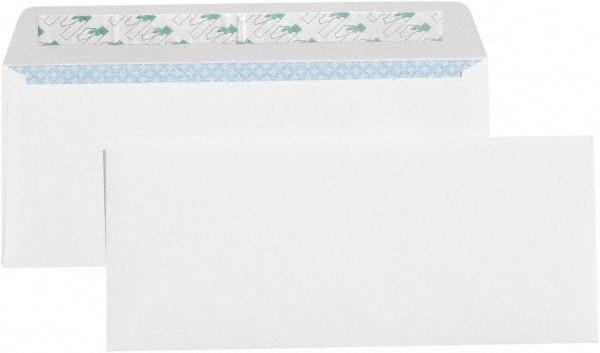 Made in USA - 9-1/2" Long x 4-1/8" Wide Peel-Off Self-Seal Plain White Envelope - White - Americas Industrial Supply