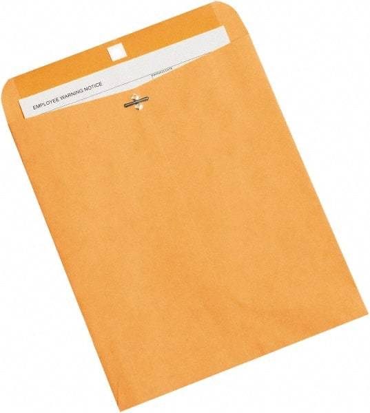Made in USA - 12" Long x 10" Wide Clasp Brown Kraft Envelope - Kraft - Americas Industrial Supply