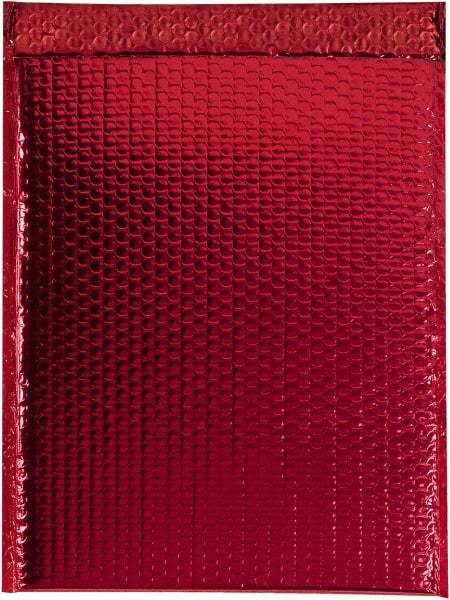 Made in USA - 17-1/2" Long x 13" Wide Peel-Off Self-Seal Bubble Mailer - Red - Americas Industrial Supply