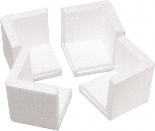 Made in USA - 3" Long x 3" Wide x 3" High x 3/4" Thick Corner - White, Roll - Americas Industrial Supply