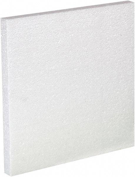 Made in USA - 12" Long x 12" Wide x 1" High x 1" Thick Polystyrene Foam - White, Case - Americas Industrial Supply