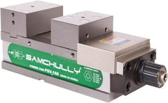 Samchully - 125mm Jaw Width, 125mm Jaw Opening Capacity, Horizontal Stationary Machine Vise - Manual Operation, 1 Station, 400.5mm Long x 48.3mm Deep, 50mm Jaw Height, Alloy Steel - Americas Industrial Supply