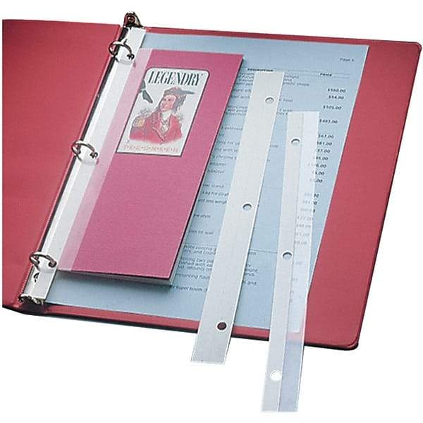 C-LINE - 200 Sheet Capacity, 1 x11", Binder Insert Strips - Plastic, Clear - Americas Industrial Supply