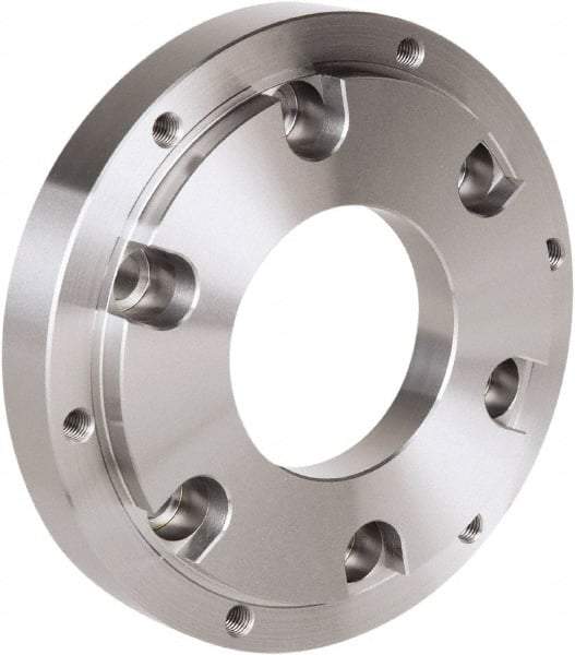 Samchully - Adapter Back Plate for 254 & 304mm Diam HC, HCH & HS Lathe Chucks - A2-8 Mount, 136mm Through Hole Diam, 220mm OD, 18mm Flange Height, Steel - Americas Industrial Supply