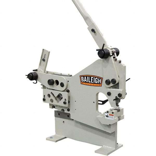 Baileigh - 6-1/4" Throat Depth, 16 Ton Punch Pressure, 5/16" Punch Capacity Ironworker - 39" Wide x 26" High x 16" Deep - Americas Industrial Supply