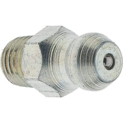 Samchully - Straight Head Angle, M6x0.75 Metric Stainless Steel Standard Grease Fitting - 7mm Hex - Americas Industrial Supply