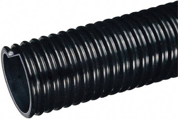 Kuriyama of America - 8" ID x 9.18" OD, 30 Max psi, 28 In. Hg, Dry Material Handling & Transfer Hose - Polyurethane Liner, PVC Cover, -40 to 150°F, 18" Bend Radius, 20' Coil Length, Black - Americas Industrial Supply