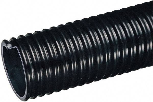 Kuriyama of America - 4" ID x 4.76" OD, 35 Max psi, Full In. Hg, Dry Material Handling & Transfer Hose - Polyurethane Liner, PVC Cover, -40 to 150°F, 6" Bend Radius, 50' Coil Length, Black - Americas Industrial Supply