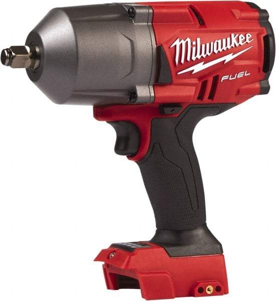 Milwaukee Tool - 1/2" Drive 18 Volt Pistol Grip Cordless Impact Wrench & Ratchet - 1,750 RPM, 0 to 2,100 BPM, 1,000 Ft/Lb Torque, Lithium-Ion Batteries Not Included - Americas Industrial Supply