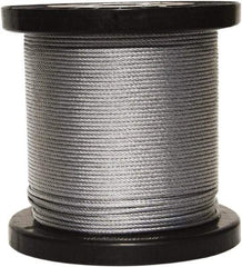 Loos & Co. - 3/16" x 1/8" Diam, Galvanized Steel Wire Rope - 2,000 Lb Breaking Strength, 7 x 19, Vinyl Coating - Americas Industrial Supply