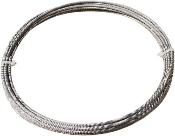 Loos & Co. - 1/8" x 3/32" Diam, Galvanized Steel Wire Rope - 920 Lb Breaking Strength, 7 x 7, Vinyl Coating - Americas Industrial Supply