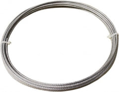 Loos & Co. - 3/32" x 1/16" Diam, Steel Wire Rope - 480 Lb Breaking Strength, 7 x 7, Vinyl Coating - Americas Industrial Supply