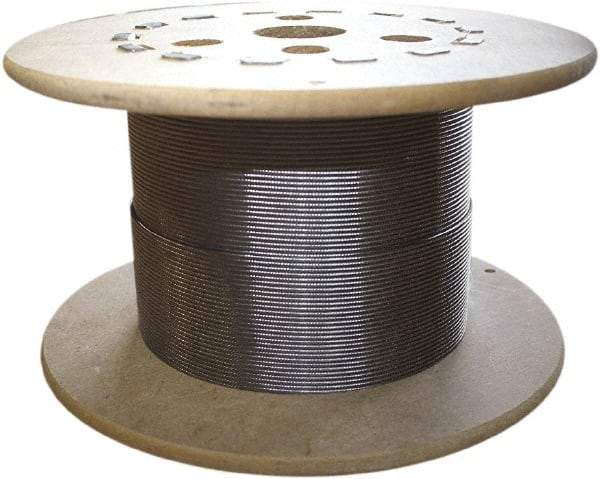 Loos & Co. - 3/16" x 1/8" Diam, Steel Wire Rope - 1,760 Lb Breaking Strength, 7 x 19, Vinyl Coating - Americas Industrial Supply