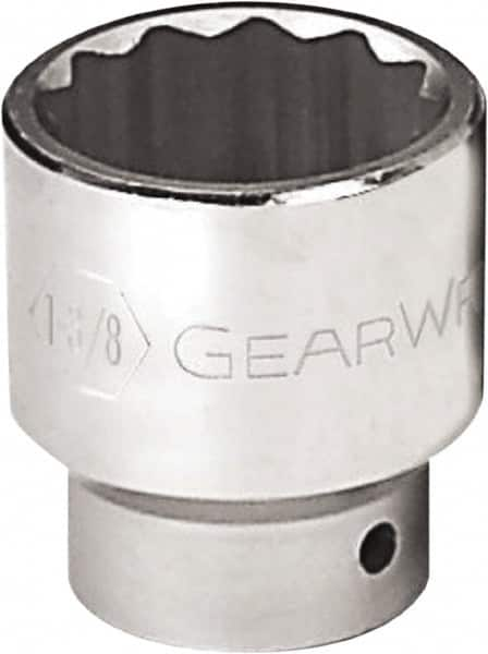 GearWrench - 1-1/8", 3/4" Drive, Standard Hand Socket - 12 Points, 2-1/16" OAL, Alloy Steel, Chrome Finish - Americas Industrial Supply