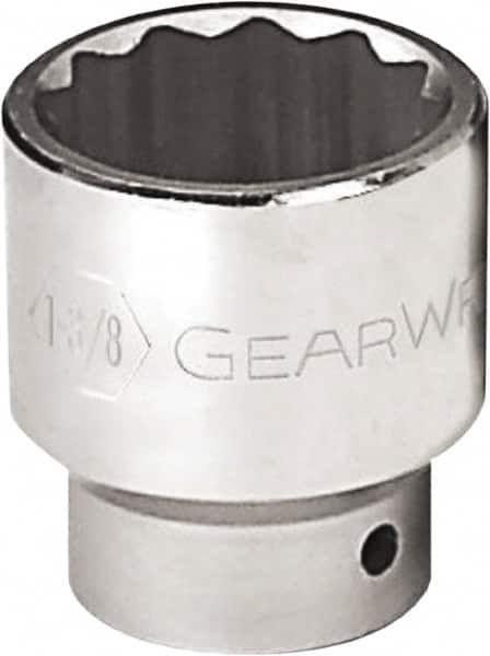 GearWrench - 1-1/16", 3/4" Drive, Standard Hand Socket - 12 Points, 2-1/16" OAL, Alloy Steel, Chrome Finish - Americas Industrial Supply