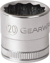 GearWrench - 1/2" Drive, Standard Hand Socket - 12 Points, 1-31/32" OAL, Alloy Steel, Chrome Finish - Americas Industrial Supply