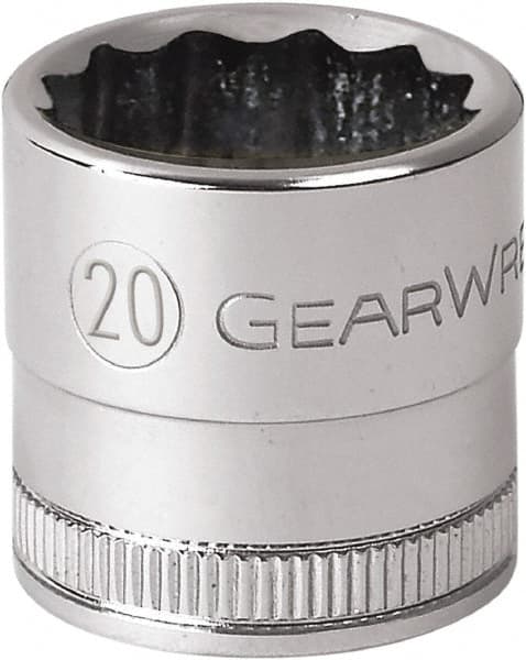 GearWrench - 1/2" Drive, Standard Hand Socket - 12 Points, 1-19/32" OAL, Alloy Steel, Chrome Finish - Americas Industrial Supply