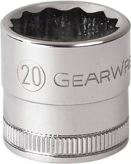 GearWrench - 1/2" Drive, Standard Hand Socket - 12 Points, 1-1/2" OAL, Alloy Steel, Chrome Finish - Americas Industrial Supply