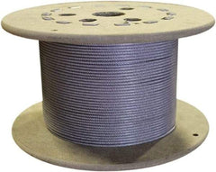 Loos & Co. - 3/16" x 1/8" Diam, Galvanized Steel Wire Rope - 2,000 Lb Breaking Strength, 7 x 19, Nylon Coating - Americas Industrial Supply