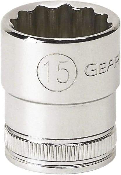 GearWrench - 3/8" Drive, Standard Hand Socket - 12 Points, 1-3/32" OAL, Alloy Steel, Chrome Finish - Americas Industrial Supply