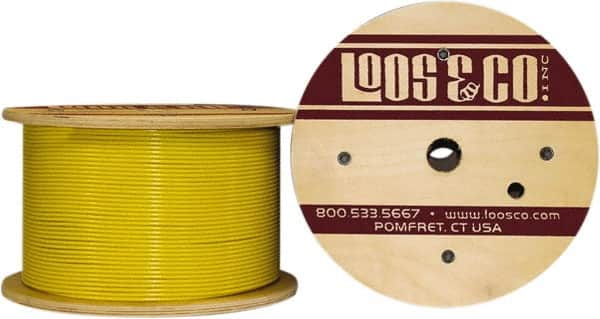 Loos & Co. - 3/16" x 1/8" Diam, Galvanized Steel Wire Rope - 2,000 Lb Breaking Strength, 7 x 19, Vinyl Coating - Americas Industrial Supply