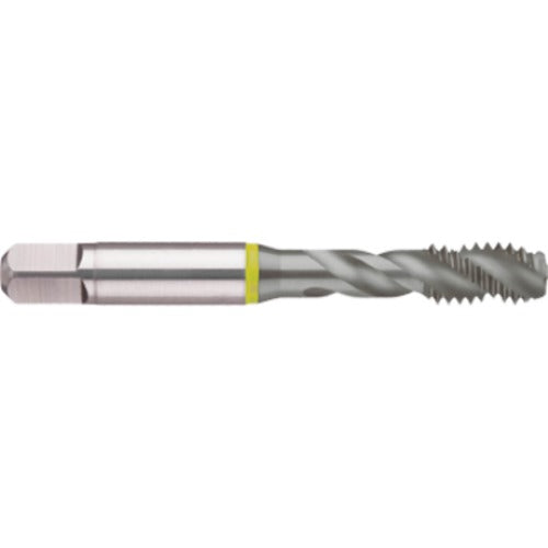 M4 × 0.7 3 Flute 6H Cobalt Spiral Flute Semi-Bott Yellow Ring Tap-MolyGlide - Americas Industrial Supply