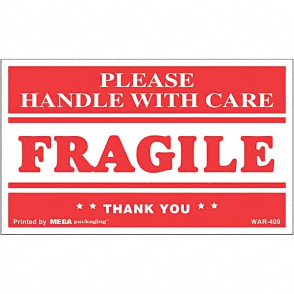 UNIVERSAL - 3-1/2" Long, Clear & Red Paper Shipping Label - For Packages - Americas Industrial Supply