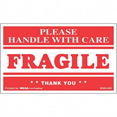 UNIVERSAL - 3-1/2" Long, Clear & Red Paper Shipping Label - For Packages - Americas Industrial Supply