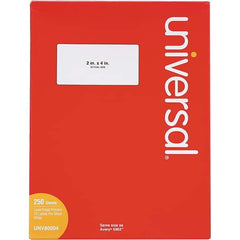 UNIVERSAL - 4" Long, White Paper Laser Label - For Inkjet Printers, Laser Printers - Americas Industrial Supply