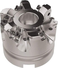 Seco - 63mm Cut Diam, 27mm Arbor Hole, 6.96mm Max Depth of Cut, 92° Indexable Chamfer & Angle Face Mill - 6 Inserts, XNEX080816 Insert, Right Hand Cut, 6 Flutes, Through Coolant, Series R220.79 - Americas Industrial Supply
