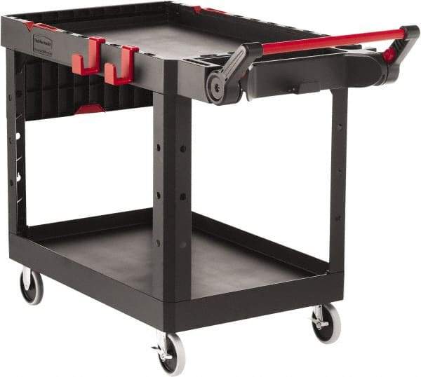Rubbermaid - 500 Lb Capacity, 25-3/16" Wide x 51-15/32" Long x 36" High Heavy Duty Utility Cart - 2 Shelf, 17 Slot, Structural Foam - Americas Industrial Supply