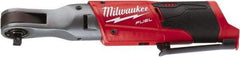 Milwaukee Tool - 3/8" Drive 12 Volt Pistol Grip Cordless Impact Wrench & Ratchet - 200 RPM, 55 Ft/Lb Torque, Lithium-Ion Batteries Not Included - Americas Industrial Supply