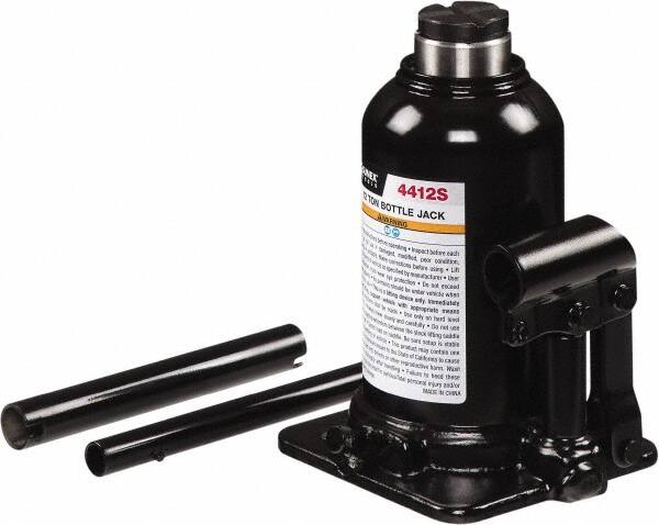 Sunex Tools - 12 Ton Capacity Bottle Jack - 7-1/2" to 14.4" High, 5.71" Long x 4.96" Wide Base - Americas Industrial Supply