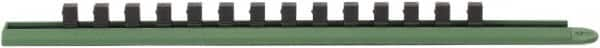 GearWrench - 15 Piece Capacity Socket Clip Rail - 3/8" Drive, Green - Americas Industrial Supply