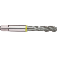 ‎1/4-28 3 Flute 2B Cobalt Spiral Flute Semi-Bott Yellow Ring Tap-MolyGlide-40 Degree Helix - Americas Industrial Supply