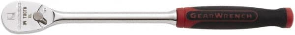 GearWrench - 1/4" Drive Pear Head Ratchet - Full Polish Chrome Finish, 8" OAL, 84 Gear Teeth, Standard Head - Americas Industrial Supply