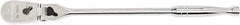 GearWrench - 1/2" Drive Pear Head Ratchet - Full Polish Chrome Finish, 17" OAL, 84 Gear Teeth, Full Polished Handle, Locking Flex Head - Americas Industrial Supply