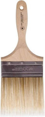 Wooster Brush - 4" Flat Polyester Wall Brush - 3-15/16" Bristle Length, 5-3/8" Wood Beavertail Handle - Americas Industrial Supply