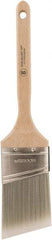 Wooster Brush - 2-1/2" Oval/Angle Polyester Angular Brush - 2-15/16" Bristle Length, 6-1/2" Wood Fluted Handle - Americas Industrial Supply