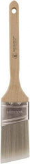 Wooster Brush - 2" Oval/Angle Polyester Angular Brush - 2-11/16" Bristle Length, 6-3/8" Wood Fluted Handle - Americas Industrial Supply