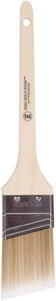 Wooster Brush - 2" Angled Polyester Angular Brush - 2-7/16" Bristle Length, 6-1/2" Wood Fluted Handle - Americas Industrial Supply