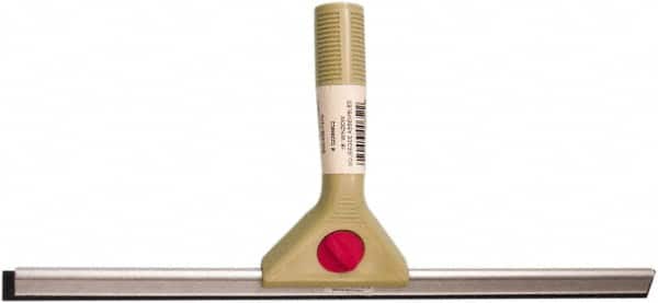 PRO-SOURCE - 16" Rubber Blade Window Squeegee - Tapered End, Single Edge, Gray, Plastic Holder - Americas Industrial Supply