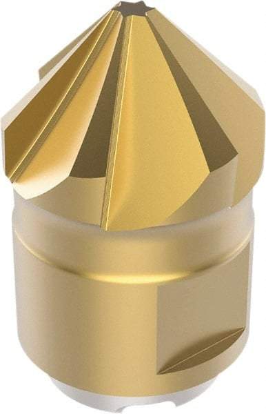 Seco - MP12 Grade F40M Carbide Chamfer Milling Tip Insert - TiAIN/TiN Finish, 6 Flutes, 1.95mm Cutting Diam, 5mm Depth of Cut, 17mm Extension - Americas Industrial Supply
