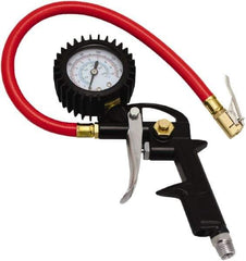 Milton - 0 to 150 psi Dial Easy-Clip Tire Pressure Gauge - 13' Hose Length, 2 psi Resolution - Americas Industrial Supply