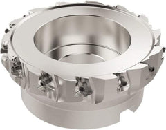 Seco - 14 Inserts, 6" Cut Diam, 2" Arbor Diam, 12mm Max Depth of Cut, Indexable Square-Shoulder Face Mill - 90° Lead Angle, 63mm High, LOEX-12 Insert Compatibility, Series Square T4-12 - Americas Industrial Supply