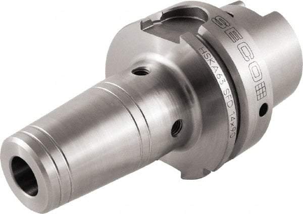 Seco - 20mm Hole Diam, HSK63A Taper Shank Shrink Fit Tool Holder & Adapter - 94mm Projection, 33mm Nose Diam, 41mm Clamping Depth, Through Coolant - Exact Industrial Supply