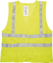 Ability One - Size L Yellow Mesh Public Safety High Visibility Vest - Americas Industrial Supply