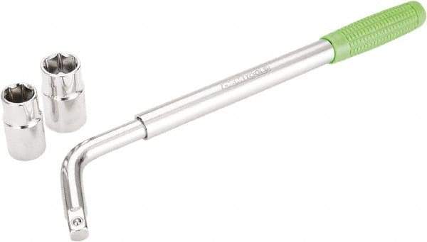 OEM Tools - 21" Long Cylindrical Shaped Lug Nut Wrench Tire Iron - Telescoping, 11/16, 3/4, 13/16, 7/8" Hex, 17, 19, 21, 22mm - Americas Industrial Supply