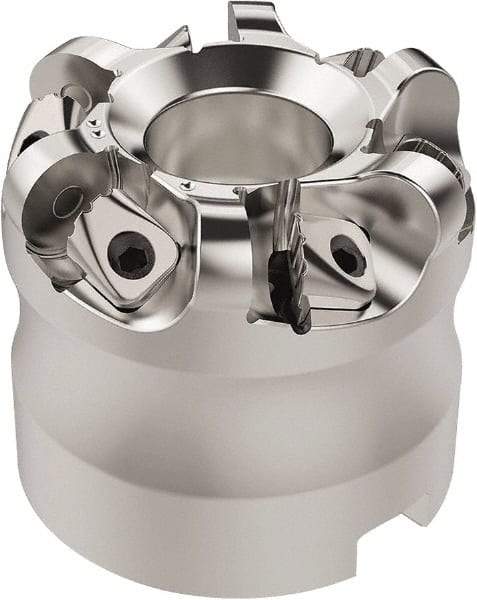 Seco - 37.33mm Cut Diam, 6mm Max Depth, 22mm Arbor Hole, 6 Inserts, RN.. 1204 Insert Style, Indexable Copy Face Mill - R220.26 Cutter Style, 16,700 Max RPM, 45mm High, Through Coolant, Series R220.26 - Americas Industrial Supply