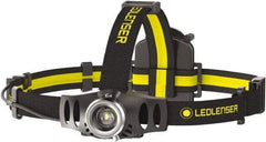 LED LENSER - White LED Bulb, 200 Lumens, Hands-free Flashlight - Black, Yellow Plastic Body, 3 AAA NiMH Batteries Included - Americas Industrial Supply